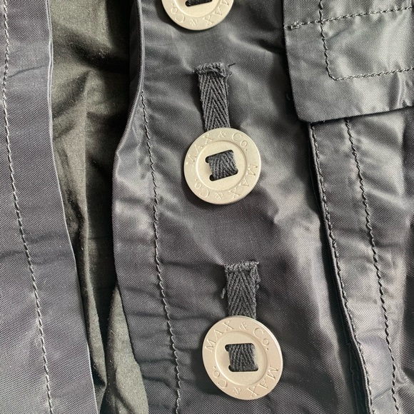NWOT MAX&CO Black Nylon Belted Jacket Size M - Picture 3 of 8